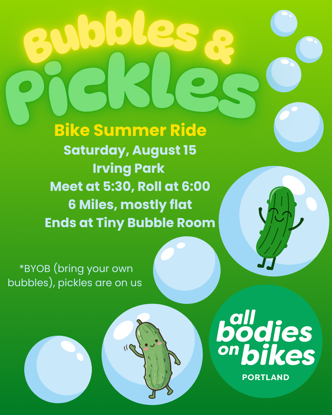 User-uploaded image for Bubbles and Pickles Ride - All Bodies on Bikes